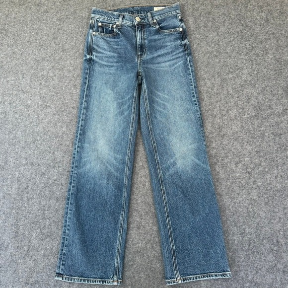 AYR Denim - AYR The Secret Sauce Wide Leg Jeans Blue Medium Wash High Rise Made in LA 25S